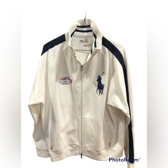 Ralph Lauren RLX US Open 2006 Tennis Jacket White w/ Big Rider Sz L - Picture 1 of 10